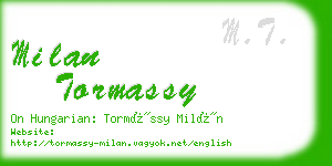 milan tormassy business card